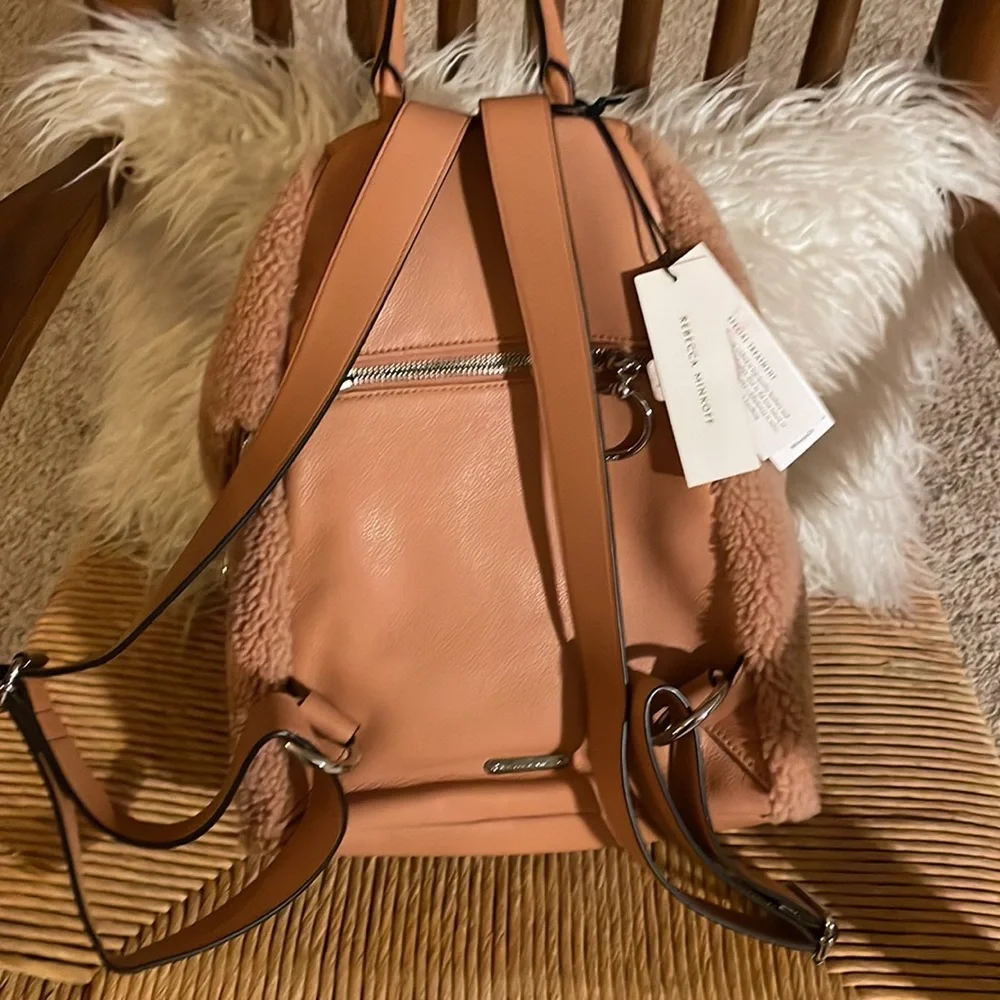 Rebecca Minkoff large Julian Leather Shearling backpack NWT🌺